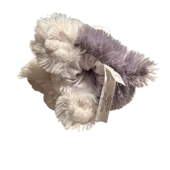 Plush Poppy Dog PUPPET, Soft Fabric, White and Gray, Height 7 Inches , Kids Toy - Picture 5 of 5